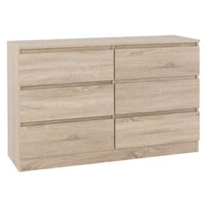 Mcgowen Wooden Chest Of 6 Drawers In Sonoma Oak - UK