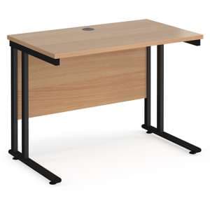 Mears 1000mm Cantilever Wooden Computer Desk In Beech Black - UK