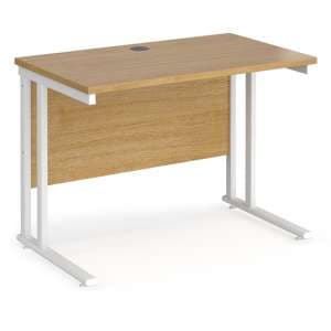 Mears 1000mm Cantilever Wooden Computer Desk In Oak White - UK