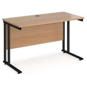 Mears 1200mm Cantilever Wooden Computer Desk In Beech Black - UK