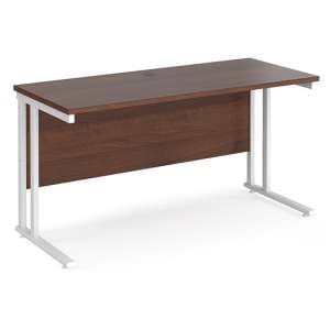 Mears 1400mm Cantilever Wooden Computer Desk In Walnut White - UK