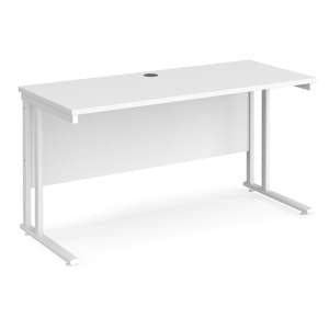 Mears 1400mm Cantilever Legs Wooden Computer Desk In White - UK
