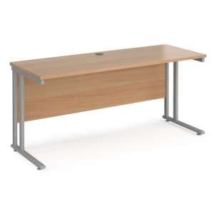 Mears 1600mm Cantilever Wooden Computer Desk In Beech Silver - UK