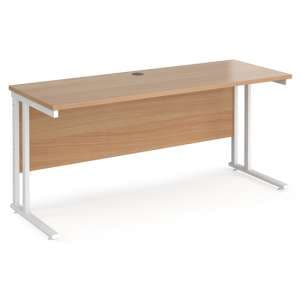 Mears 1600mm Cantilever Wooden Computer Desk In Beech White - UK