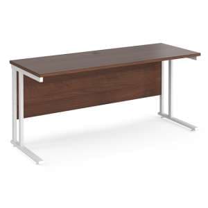 Mears 1600mm Cantilever Wooden Computer Desk In Walnut White - UK