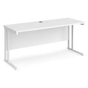 Mears 1600mm Cantilever Legs Wooden Computer Desk In White - UK