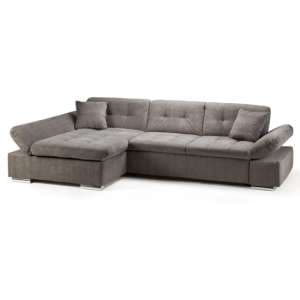 Meigle Fabric Left Hand Corner Sofa Bed In Grey