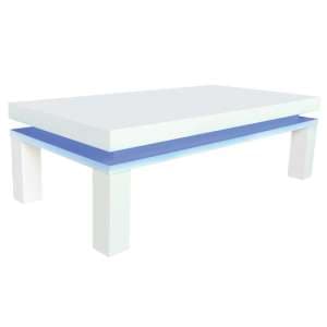 Melino High Gloss Coffee Table In White With LED