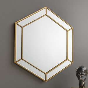 Macaulay Hexagonal Wall Mirror In Gold - UK