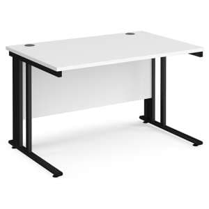 Melor 1200mm Cable Managed Computer Desk In White And Black - UK
