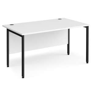Melor 1400mm H-Frame Computer Desk In White And Black - UK