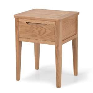 Melton Wooden Lamp Table In Natural Oak With 1 Drawer - UK