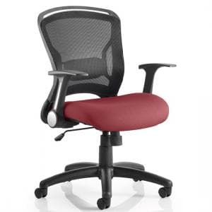 Mendes Contemporary Office Chair In Chilli With Castors