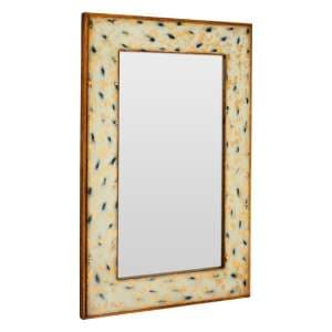 Meral Scratched Antique Effect Wall Mirror In Gold Wooden Frame - UK