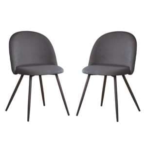 Meran Grey Fabric Dining Chairs In A Pair