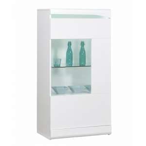 Merida Wooden Wide Display Cabinet In White High Gloss
