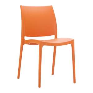 Mesa Polypropylene With Glass Fiber Dining Chair In Orange