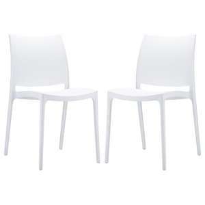Mesa White Polypropylene Dining Chairs In Pair