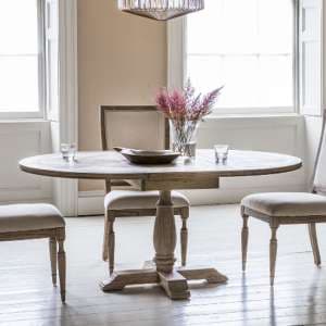 Mestiza Round Wooden Extending Dining Table In Natural