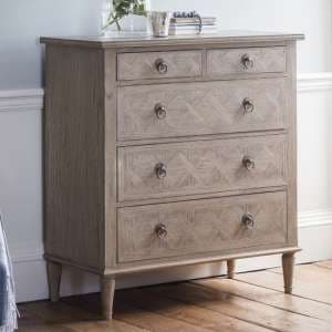 Mestiza Wooden Chest Of 5 Drawers In Natural - UK