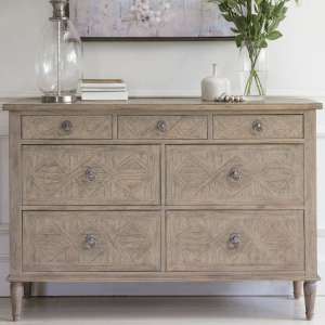 Mestiza Wooden Chest Of 7 Drawers In Natural - UK