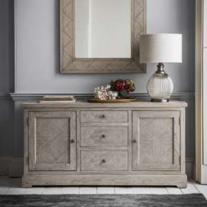 Mestiza Wooden Sideboard With 2 Doors And 3 Drawers In Natural