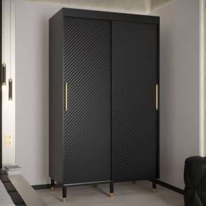 Metz I Wooden Wardrobe With 2 Sliding Doors 120cm In Black