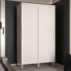 Metz I Wooden Wardrobe With 2 Sliding Doors 120cm In White