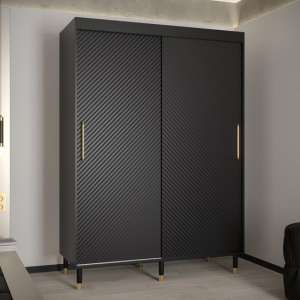 Metz I Wooden Wardrobe With 2 Sliding Doors 150cm In Black