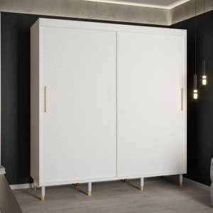Metz I Wooden Wardrobe With 2 Sliding Doors 200cm In White