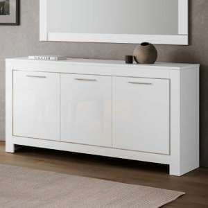 Metz High Gloss Sideboard With 3 Doors In White