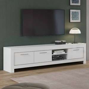 Metz High Gloss TV Stand With 3 Doors In White