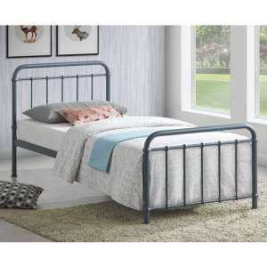 Miami Victorian Style Metal Single Bed In Grey