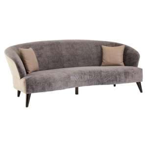 Miaplacidus Upholstered Velvet 3 Seater Sofa In Grey