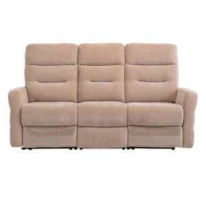Mila Fabric Electric Recliner 3 Seater Sofa In Mink - UK