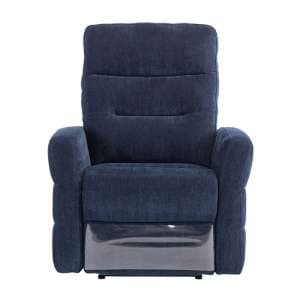 Mila Fabric Electric Recliner Armchair In Navy Blue - UK