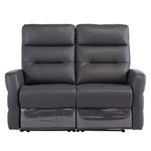 Mila Leather Electric Recliner 2 Seater Sofa In Charcoal