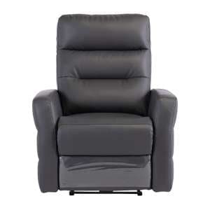 Mila Leather Electric Recliner Armchair In Charcoal
