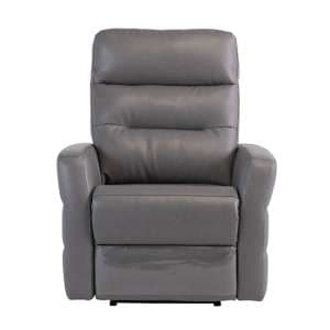 Mila Leather Electric Recliner Armchair In Grey