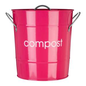 Milan Metal Compost Bin In Hot Pink - UK