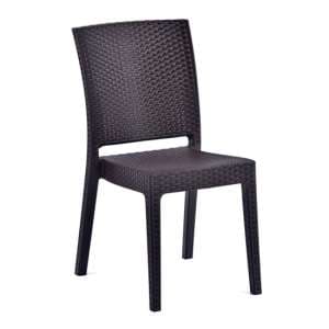 Mili Polypropylene Side Chair In Brown Rattan Effect - UK