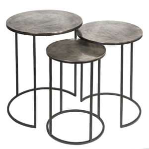Millenium Aluminium Set Of 3 Side Tables With Metal Frame - UK