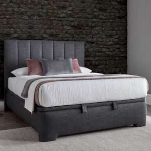 Milton Pendle Fabric Ottoman Double Bed In Slate - UK
