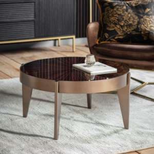 Mincho Starburst Glass Coffee Table With Gold Metal Base