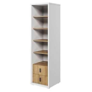 Minot Kids Wooden Bookcase 4 Shelves In Natural Hickory Oak - UK