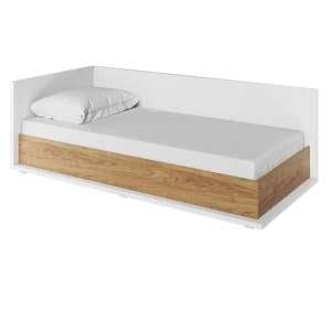 Minot Kids Storage Single Bed Left In Natural Hickory Oak - UK