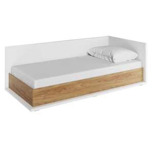 Minot Kids Storage Single Bed Right In Natural Hickory Oak - UK