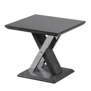 Xoteya Glass Side Table In Black And Grey Walnut