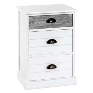 Mirada Wooden Chest Of 3 Drawers In White And Grey - UK