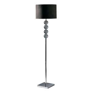 Miscona Black Fabric Shade Floor Lamp With Chrome Base - UK